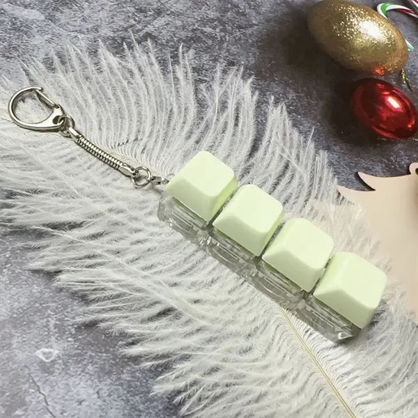 Single Row Four Button Decompression Toy Keychain With Light