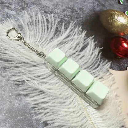 Single Row Four Button Decompression Toy Keychain With Light