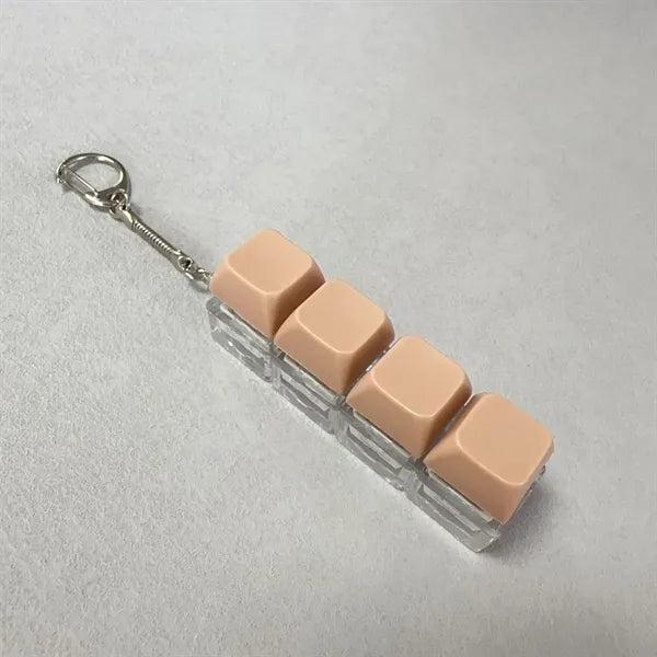 Single Row Four Button Decompression Toy Keychain With Light