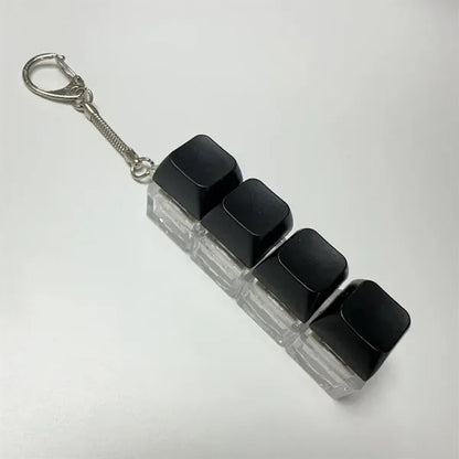 Single Row Four Button Decompression Toy Keychain With Light