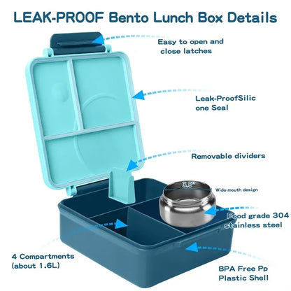 Multifunctional Stainless Steel Compartment Lunch Box