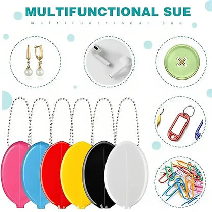 Rubber Coin Purse Oval Coin Purse Holders with Chain