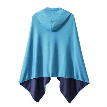 Cool Quick-Drying Sun-Proof Beach Hooded Cape With Buttons