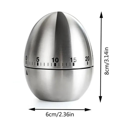 Egg Stainless Steel Mechanical Rotary Kitchen Timer
