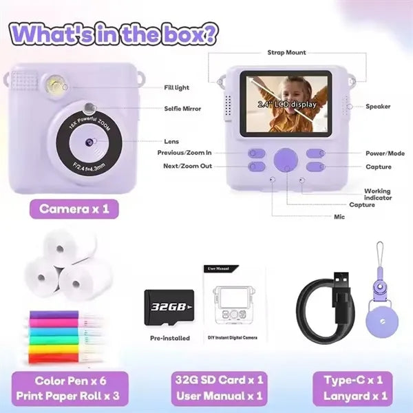 Children'S Instant Printing Digital Camera