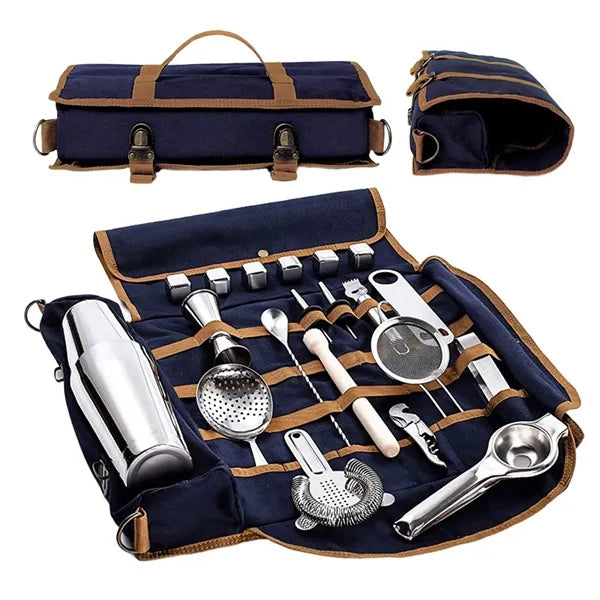 Canvas One-Shoulder Shockproof Bartending Tool Storage Bag
