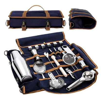 Canvas One-Shoulder Shockproof Bartending Tool Storage Bag
