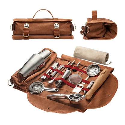Canvas One-Shoulder Shockproof Bartending Tool Storage Bag