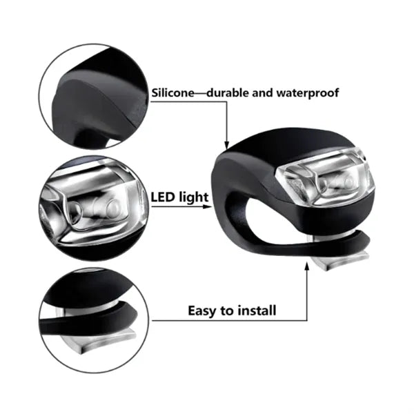Silicone Clip-On LED Safety Lights for Bikes