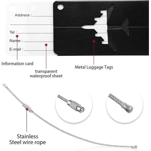 Metal Luggage Tags Aluminum Suitcase Labels