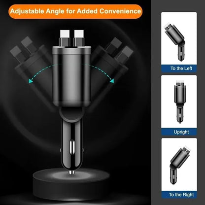 Retractable Digital Display 360 Degree Rotating Car Charger