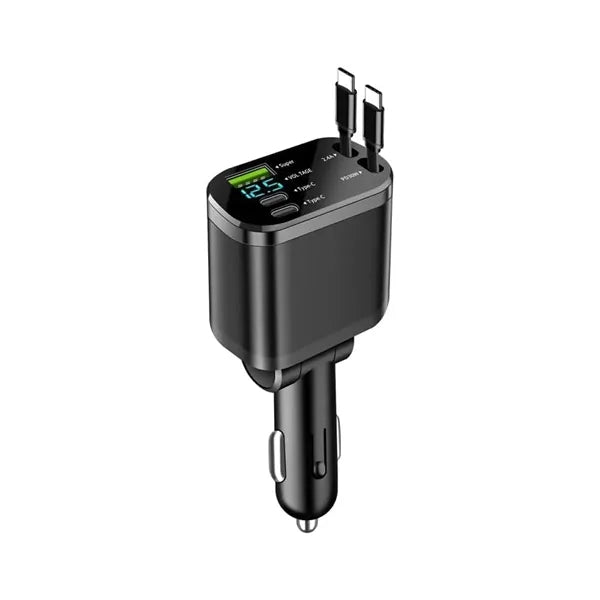 Retractable Digital Display 360 Degree Rotating Car Charger