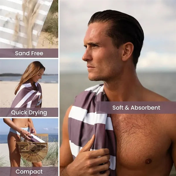 Large Size Striped Line Soft Absorbent Beach Towel