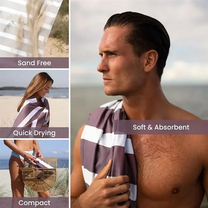 Large Size Striped Line Soft Absorbent Beach Towel