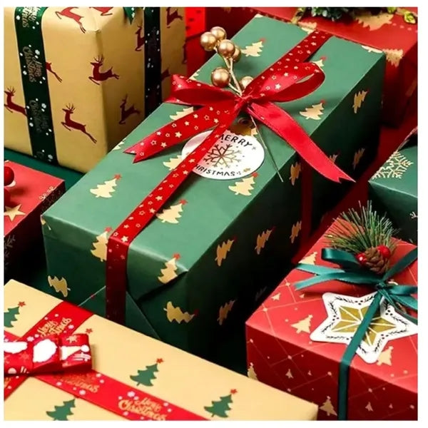 Christmas Vintage Kraft Gift Wrap Paper Sheets