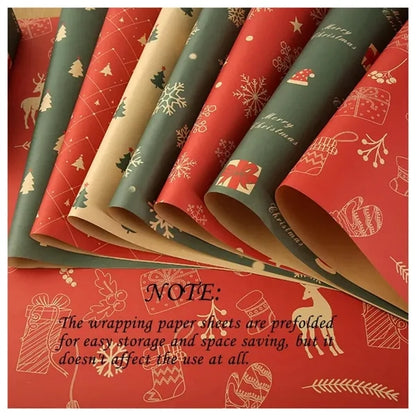 Christmas Vintage Kraft Gift Wrap Paper Sheets