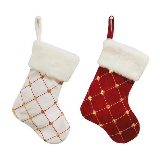 Gold Sequined Christmas Socks