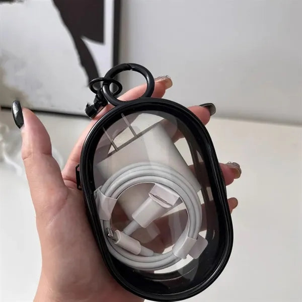 Portable Transparent Data Cable Earphone Storage Bag