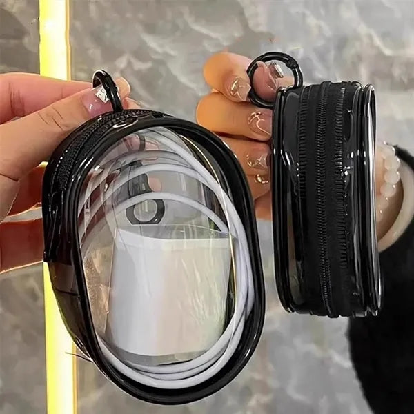 Portable Transparent Data Cable Earphone Storage Bag