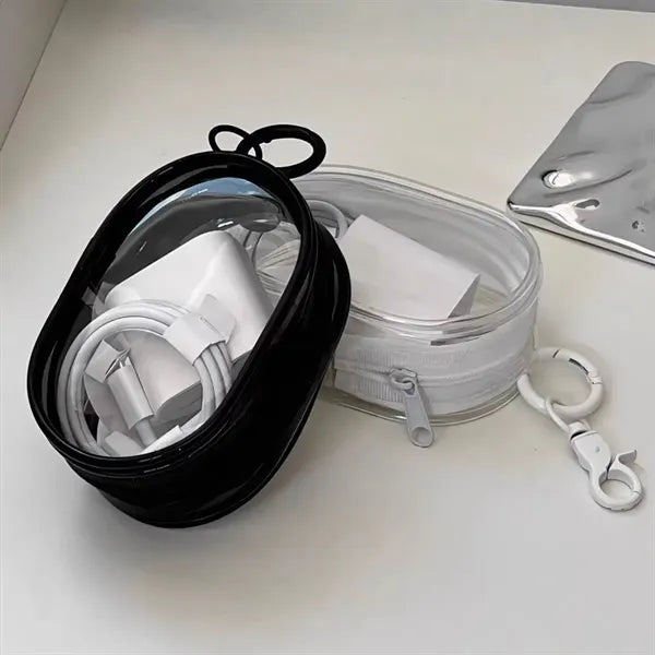 Portable Transparent Data Cable Earphone Storage Bag