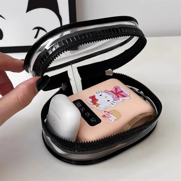 Portable Transparent Data Cable Earphone Storage Bag