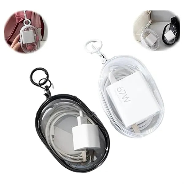 Portable Transparent Data Cable Earphone Storage Bag