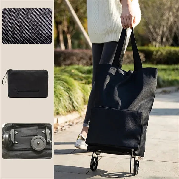 Multifunctional hand-pull foldable portable shopping cart