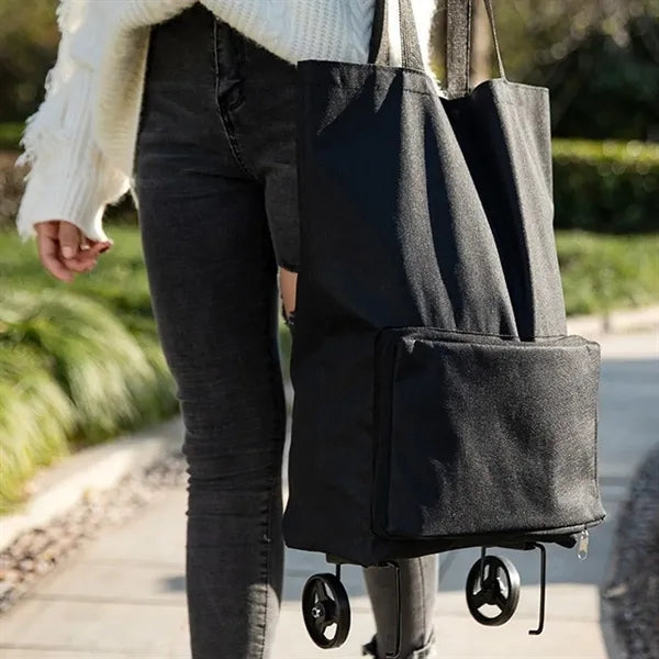Multifunctional hand-pull foldable portable shopping cart