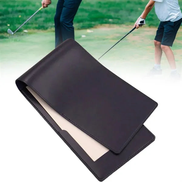 PU Leather Golf Scorebook With Built-In Paper Clip