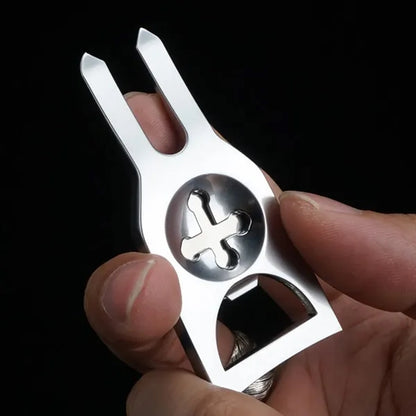 Golf Greens Fork Turf Repair Tool with Bottle Opener