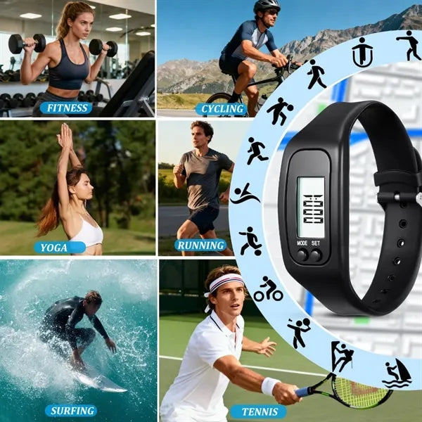 Multifunctional Silicone Led Electronic Pedometer Bracelet