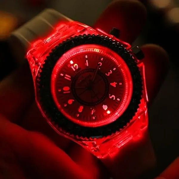 Silicone LED Luminous Transparent Waterproof Watch