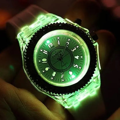Silicone LED Luminous Transparent Waterproof Watch