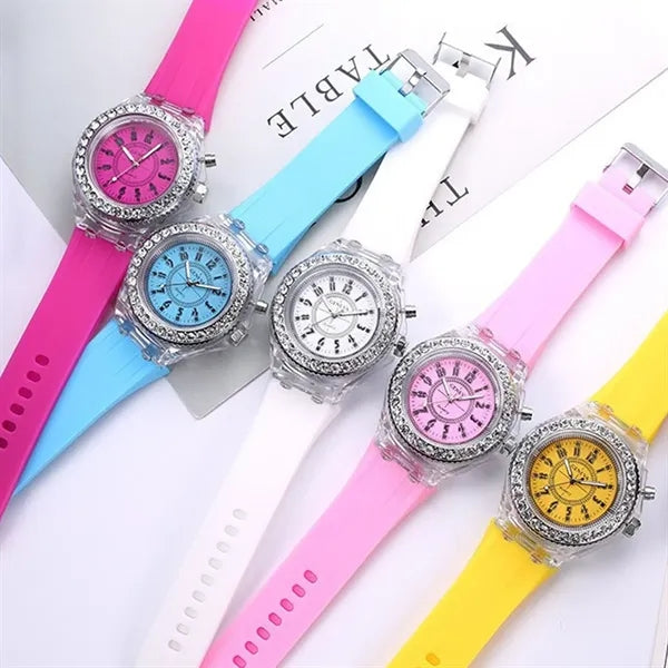 Silicone LED Luminous Transparent Waterproof Watch