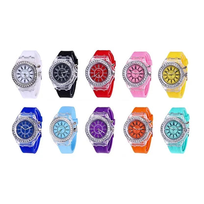 Silicone LED Luminous Transparent Waterproof Watch
