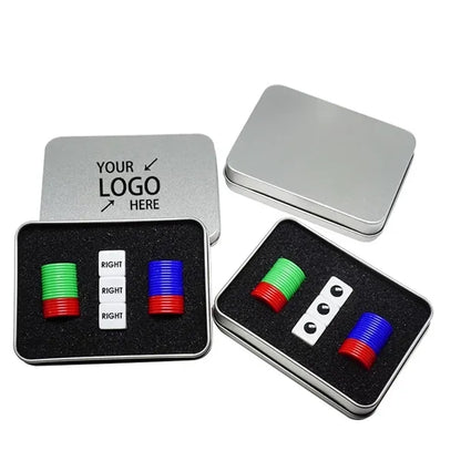 Custom LCR Dice Game Set with Color Chips in Storage box