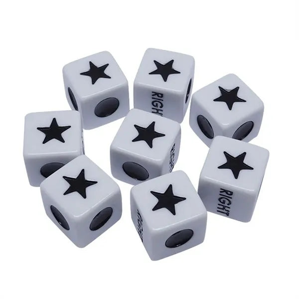 Custom LCR Dice Game Set with Color Chips in Storage box
