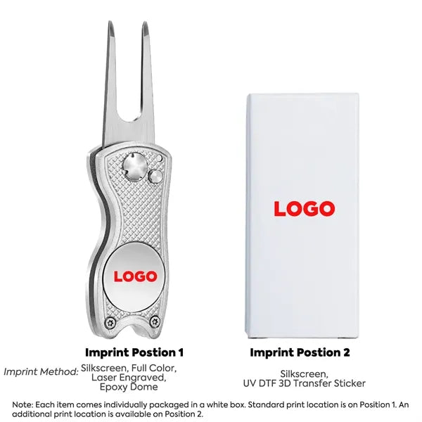 All Metal Foldable Golf Divot Tool