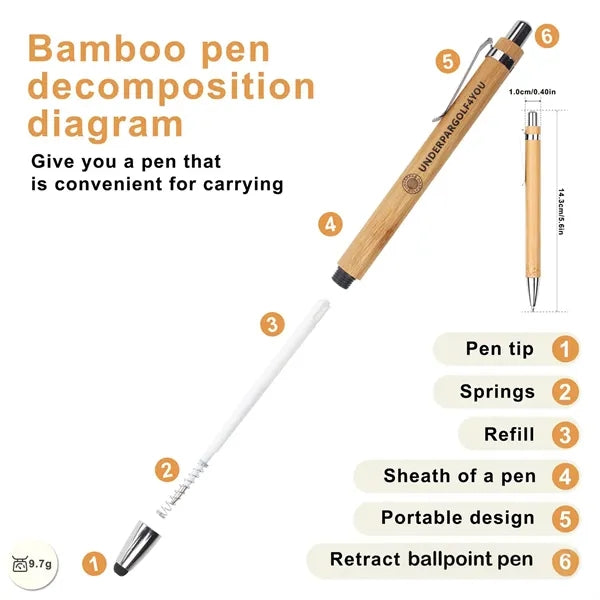 Comfort-Grip Bamboo Ballpoint Pen