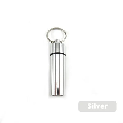 Aluminum Pill Case with Keychain