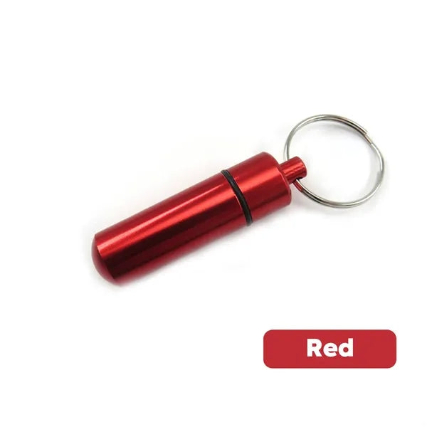 Aluminum Portable Pill Case with Keychain