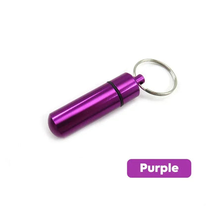 Aluminum Portable Pill Case with Keychain