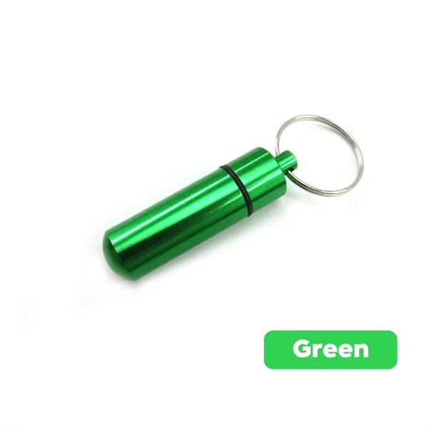 Aluminum Portable Pill Case with Keychain