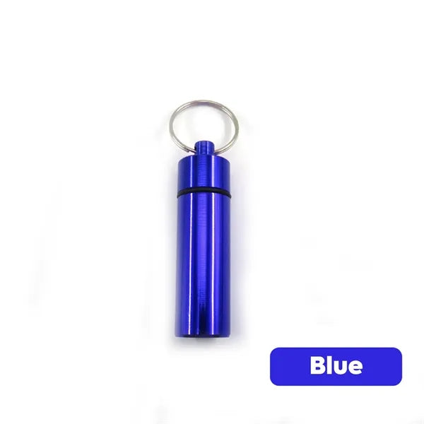 Aluminum Pill Case with Keychain