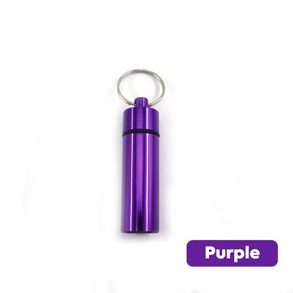 Aluminum Pill Case with Keychain