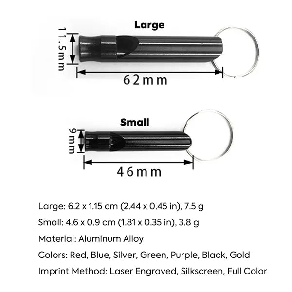 Aluminum Emergency Whistle with Keychain