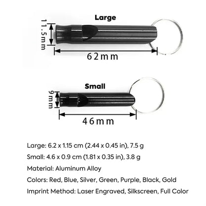 Aluminum Emergency Whistle with Keychain