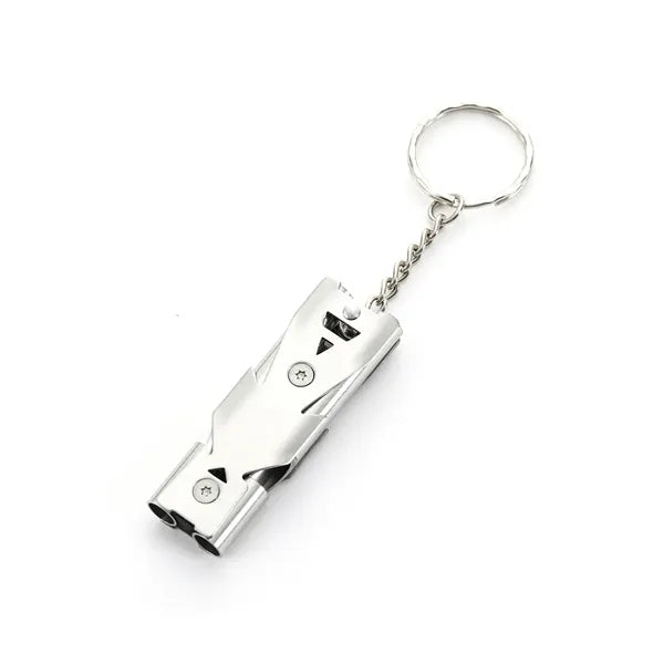 High-Pitched Dual-Tube Keychain Whistle