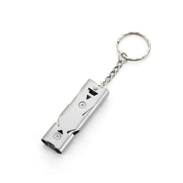High-Pitched Dual-Tube Keychain Whistle