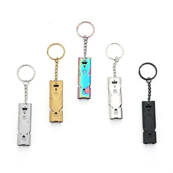 High-Pitched Dual-Tube Keychain Whistle